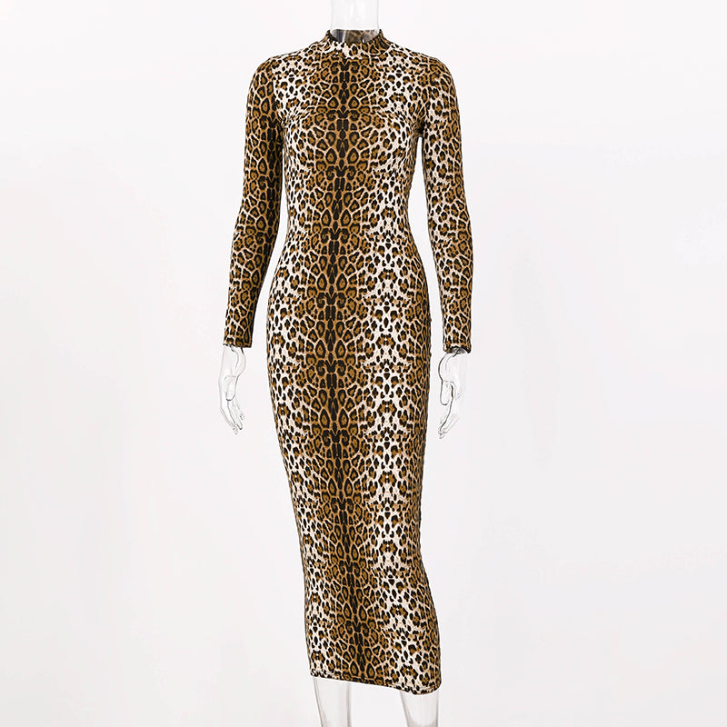Women's Long Sleeve Sexy Printed Bodycon Dress