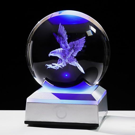 Creative 3D Laser Engraved Saturn & Sun Crystal Ball Lamp