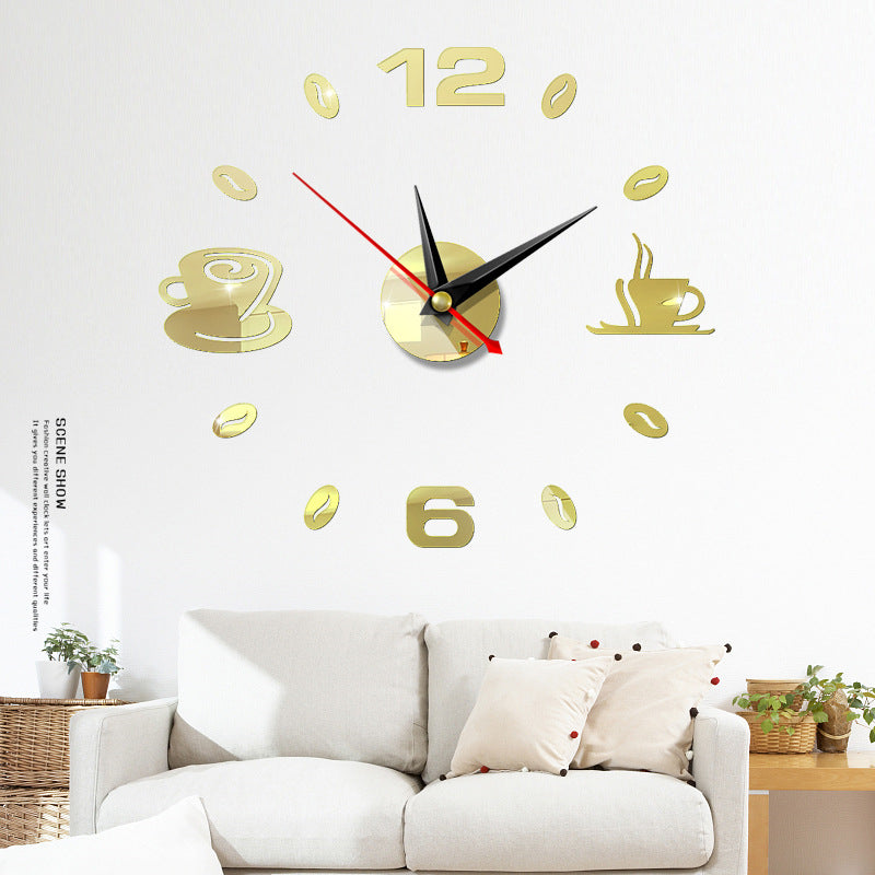 Stylish Acrylic Mirror Wall Clock - 3D Square Design