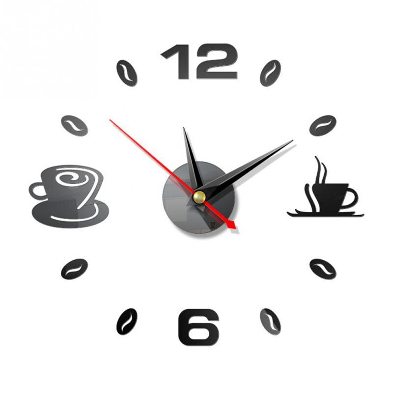 Stylish Acrylic Mirror Wall Clock - 3D Square Design