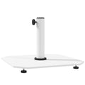Square Patio Umbrella Base, 41 lbs Metal Umbrella Stand Base with Adjustable Foot Pads, Heavy Duty Patio Umbrella Holder for 1.3"/1.5"/1.9" Umbrella Poles for Outdoor, Lawn, Poolside, White