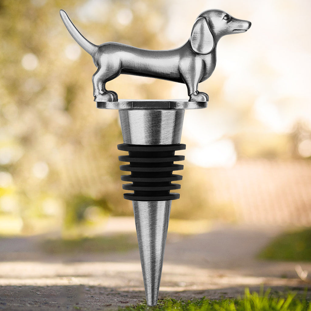 A Dachshund-shaped Red Wine Stopper, A Household Wine Champagne Stopper, An Interesting Dachshund Dog Wine Stopper, Suitable For Men And Women's Birthday Gifts, Halloween, Christmas, Father's Day, Mot
