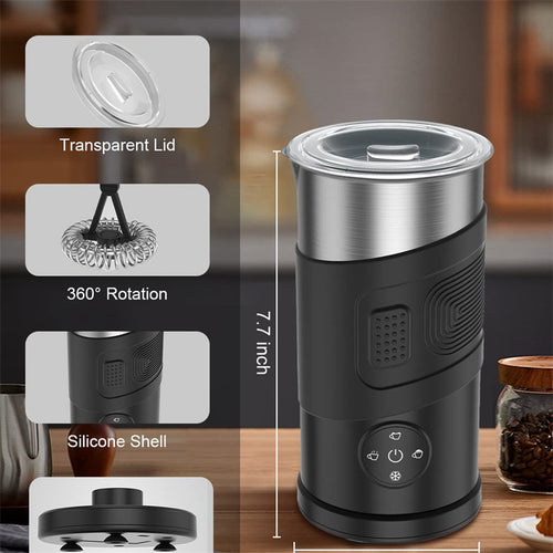 4-Speed Electric Milk Frother for Hot and Cold Milk