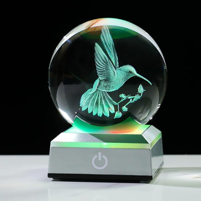 Creative 3D Laser Engraved Saturn & Sun Crystal Ball Lamp