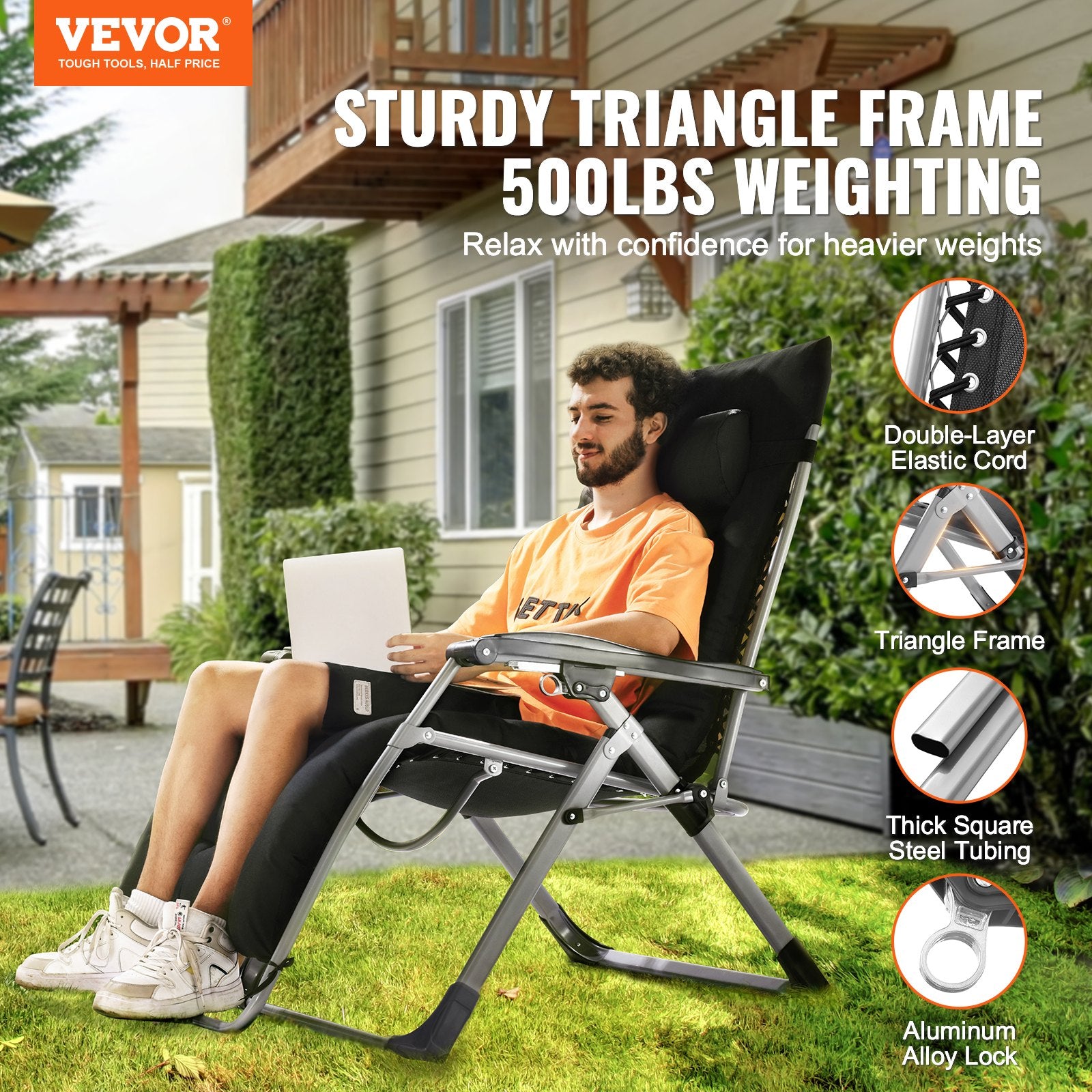 Zero Gravity Chair 33" Zero Gravity Recliner Lounge Chair Indoor & Outdoor