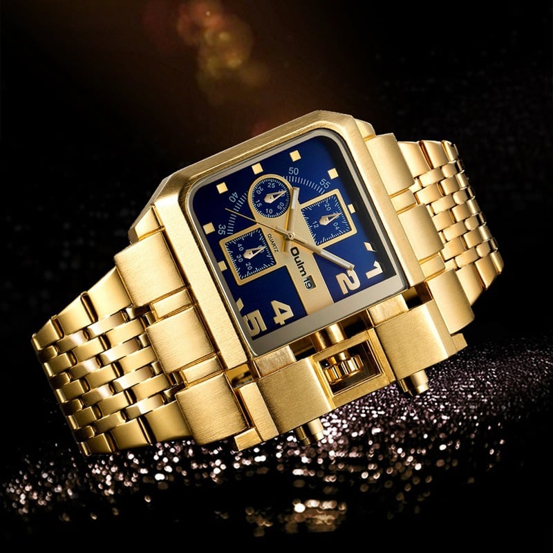 Large Dial Quartz Men's Casual Watch with Belt
