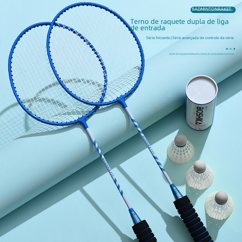 Genuine Badminton Racket with Sponge Handle, Multi-Color