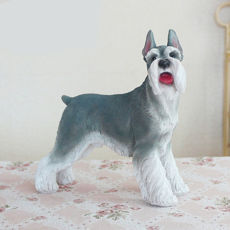 Creative Resin Schnauzer Pet Figurine for Home Decor