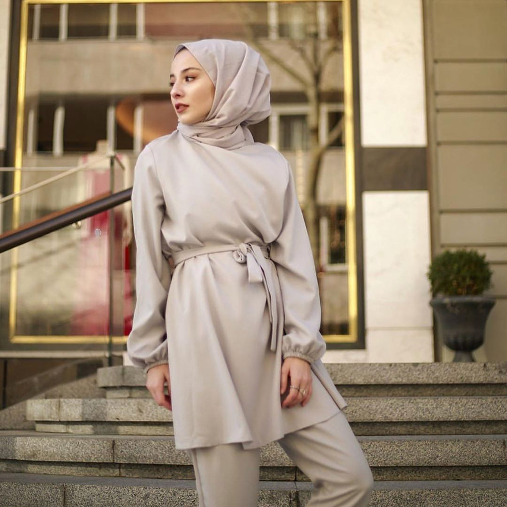 Plus Size Two-Piece Arabic Muslim Women's Outfit