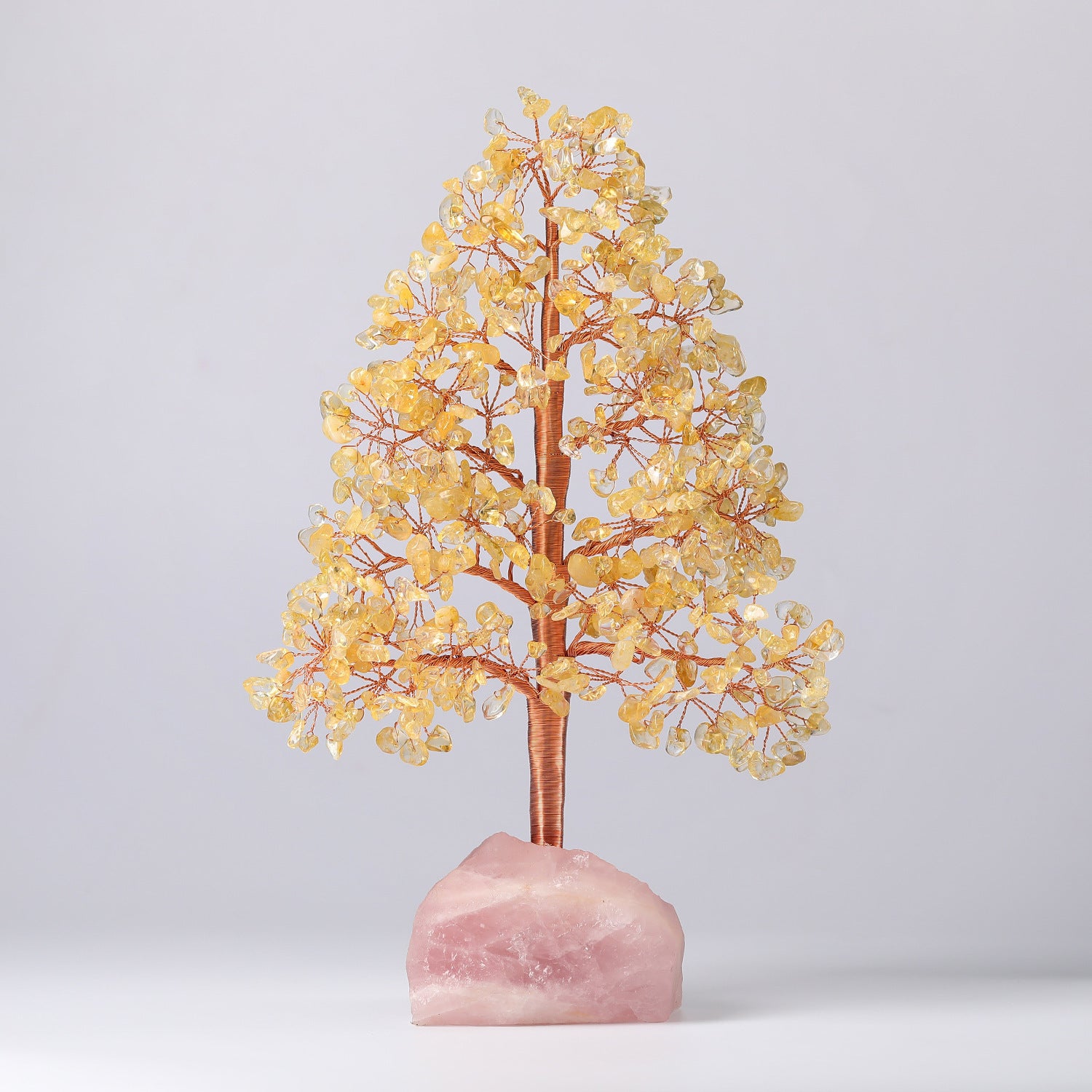 Natural Crystal Chip Handcrafted Copper Wire Tree Decor
