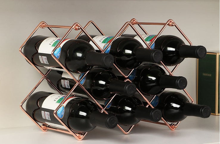 Metal Honeycomb Wine Rack - Iron Art Wine Holder