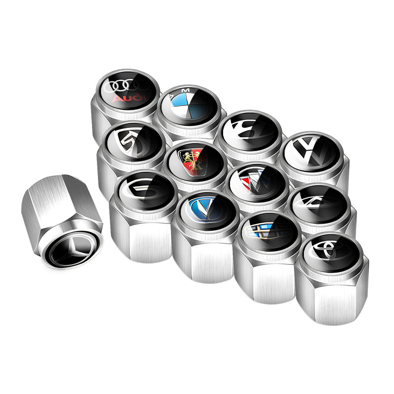 Universal Metal Tire Valve Caps for Cars and Motorcycles