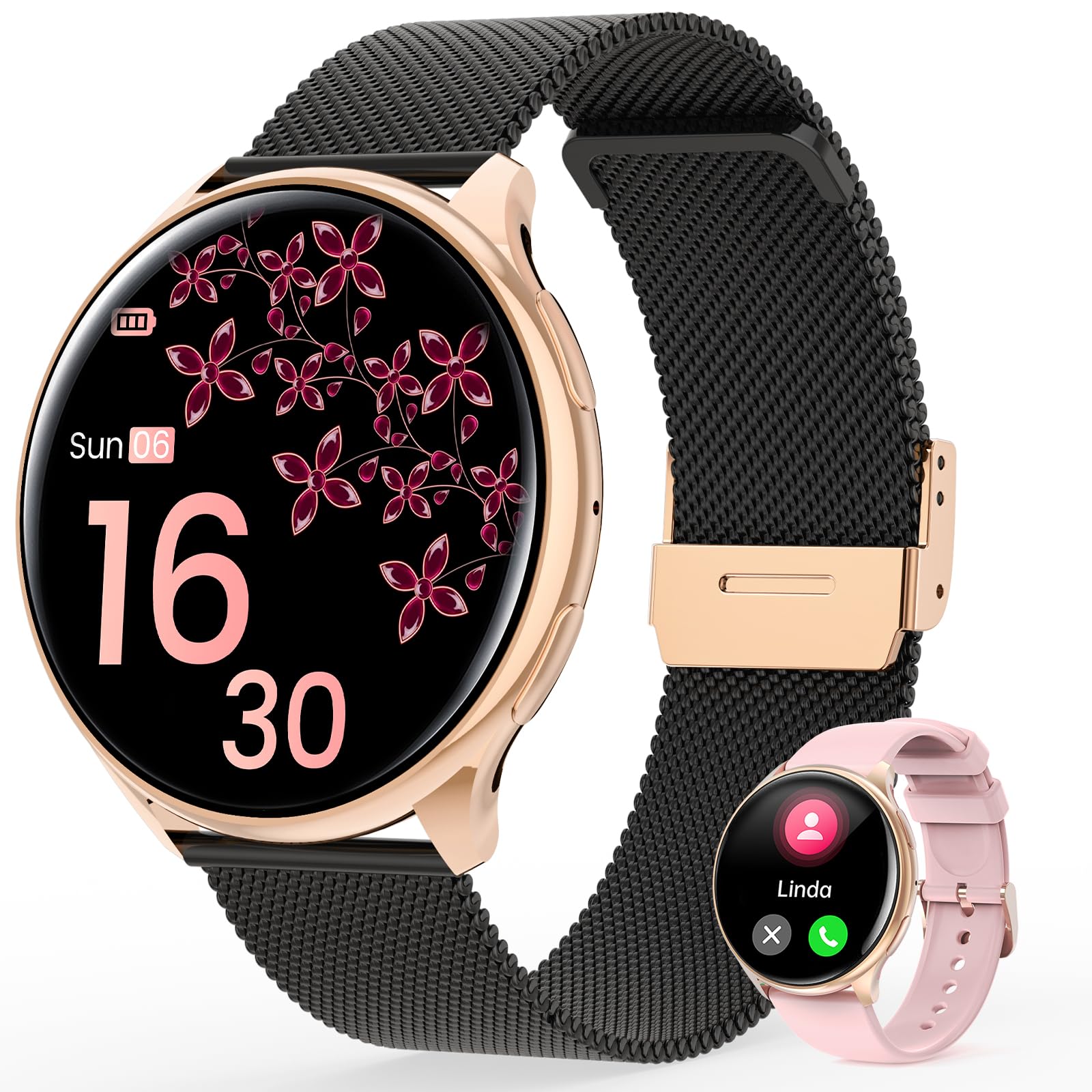 RifePhi Smart Watches for Women Android & iPhone 1.39 Fitness Watch with Heart Rate/Sleep/SpO2/Blood Pressure Monitor/Female Cycle Smart Watch 113+ Sports Tracker Womens Watch