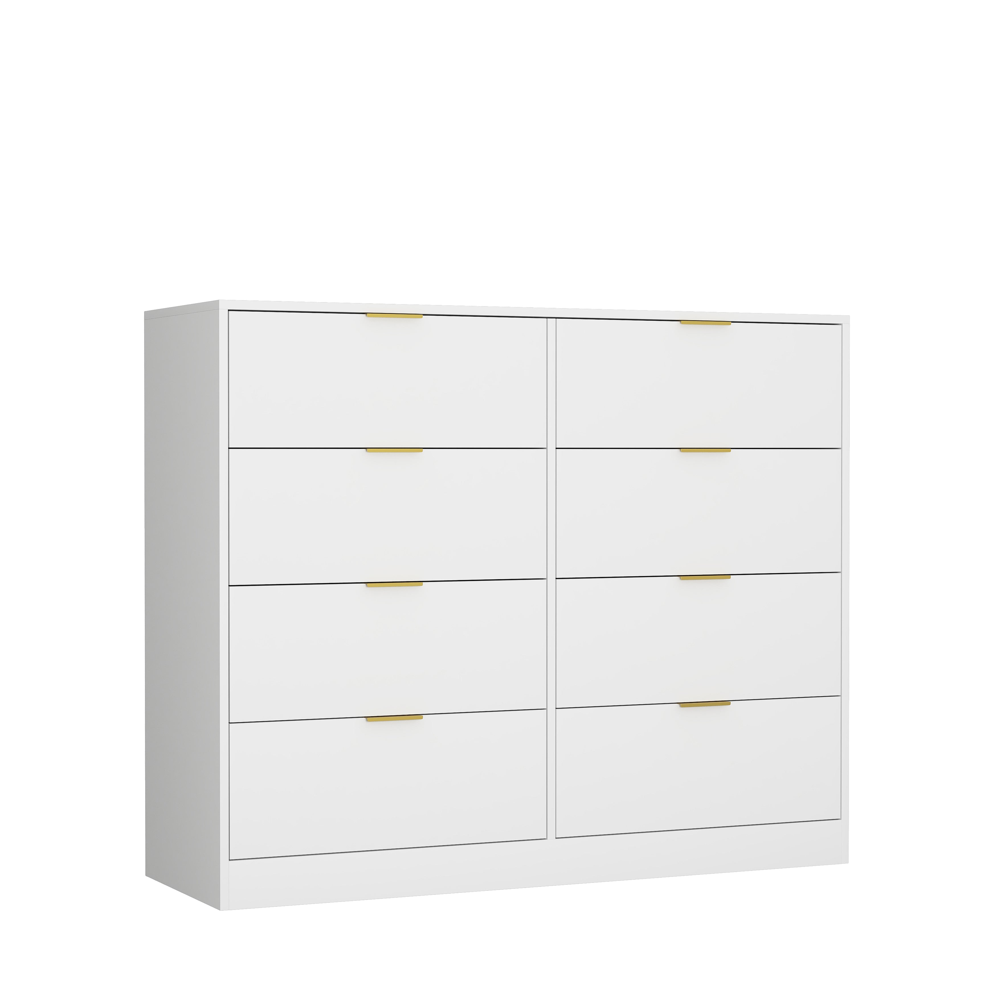 8 Drawers Dresser For Bedroom, Wood Bedroom Dresser Modern Drawer Chest, 8 Chest Of Drawer, Tall Dresser For Closet, Dressers Organizer For Living Room, Closet, Hallway White