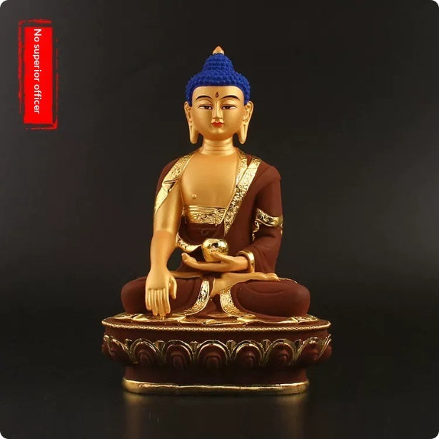 Amitabha Buddha And Medicine Buddha Painted Resin Auspicious Craft Ornament