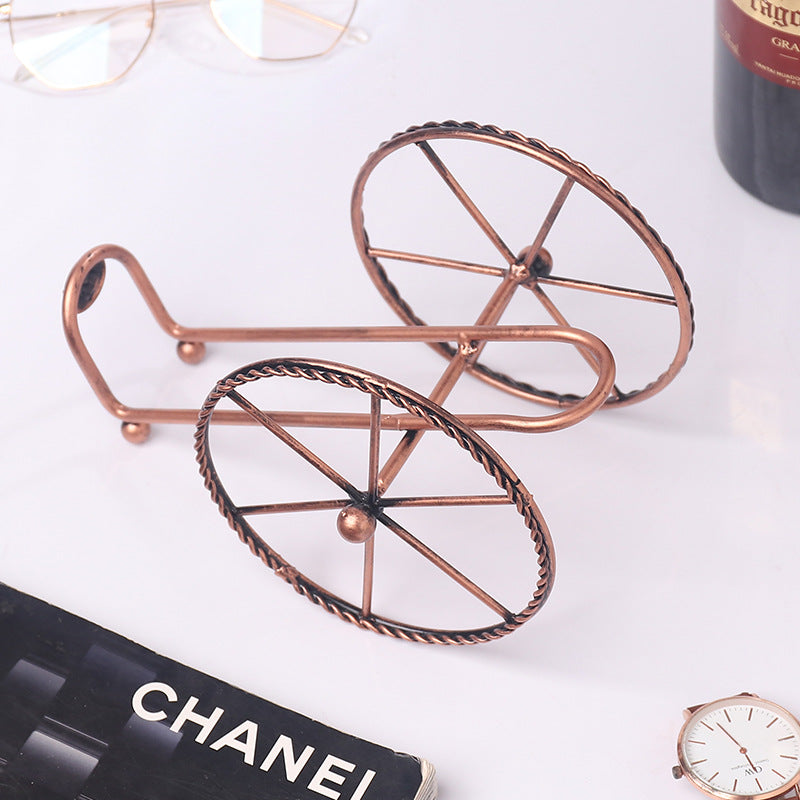Iron Wine Rack with Bicycle Design for Display