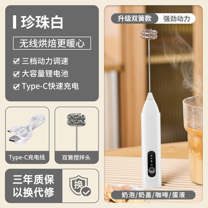 Electric Mini Milk Frother and Whisk Mixer
