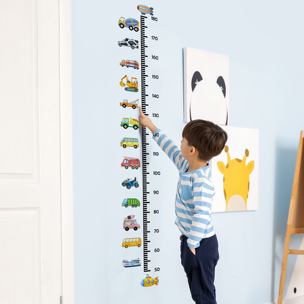 Creative Cartoon Car Height Stickers for Kids' Rooms