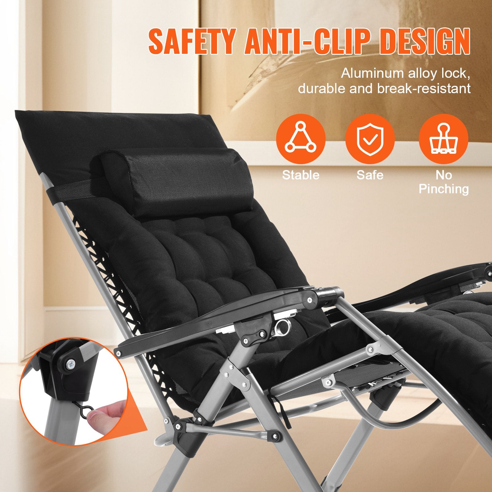 Zero Gravity Chair 33" Zero Gravity Recliner Lounge Chair Indoor & Outdoor