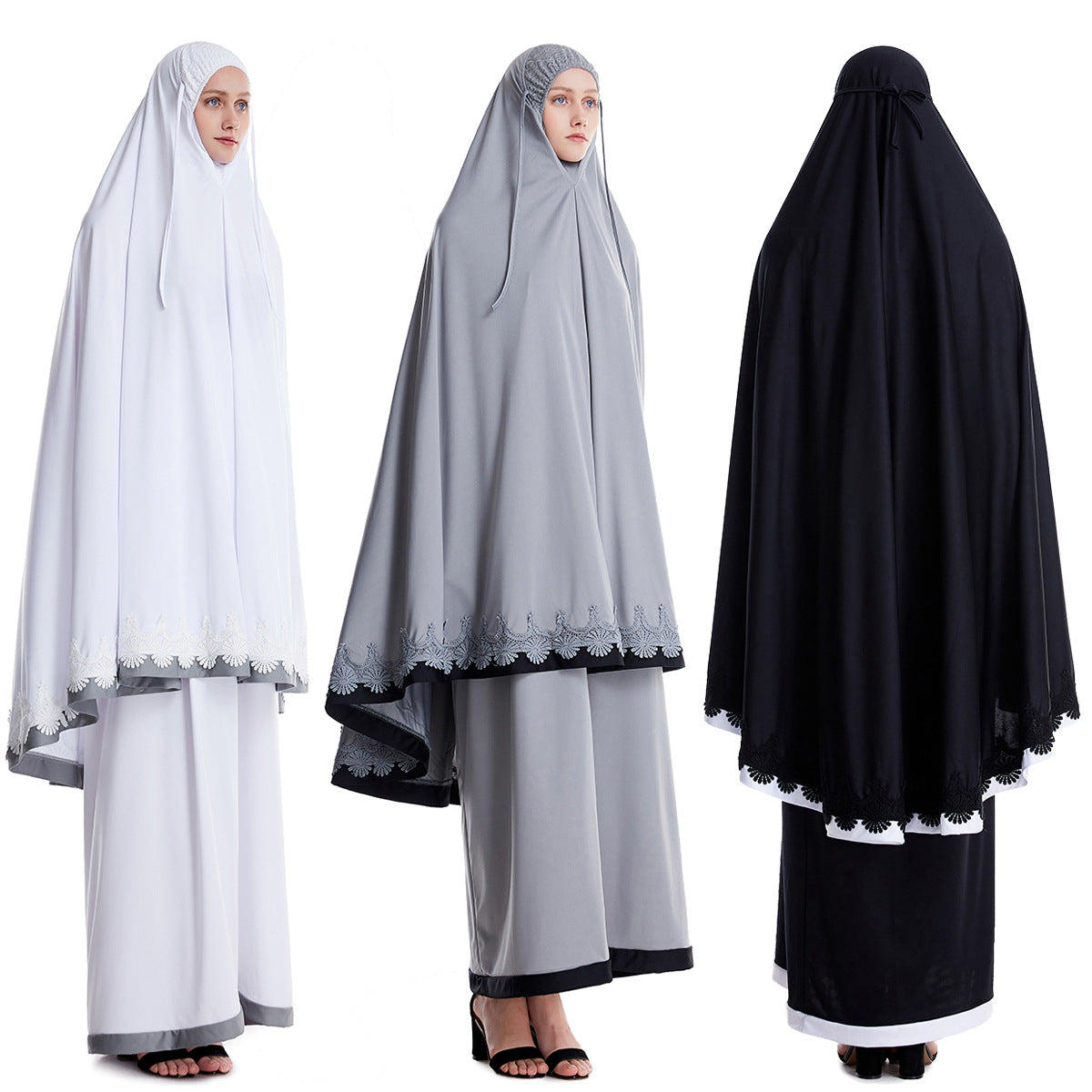 Muslim Women's Two-Piece Ethnic Outfit with Robe