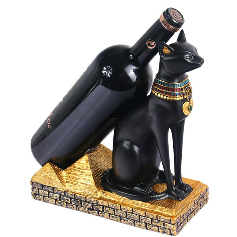 Anubis Wine Rack with Egyptian Cat God Design