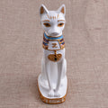 Black and White Egyptian Cat God Resin Decor Piece