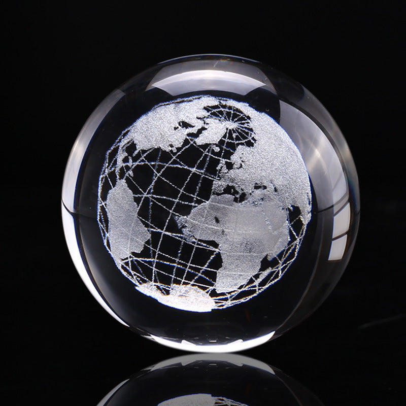 Creative 3D Laser Engraved Saturn & Sun Crystal Ball Lamp