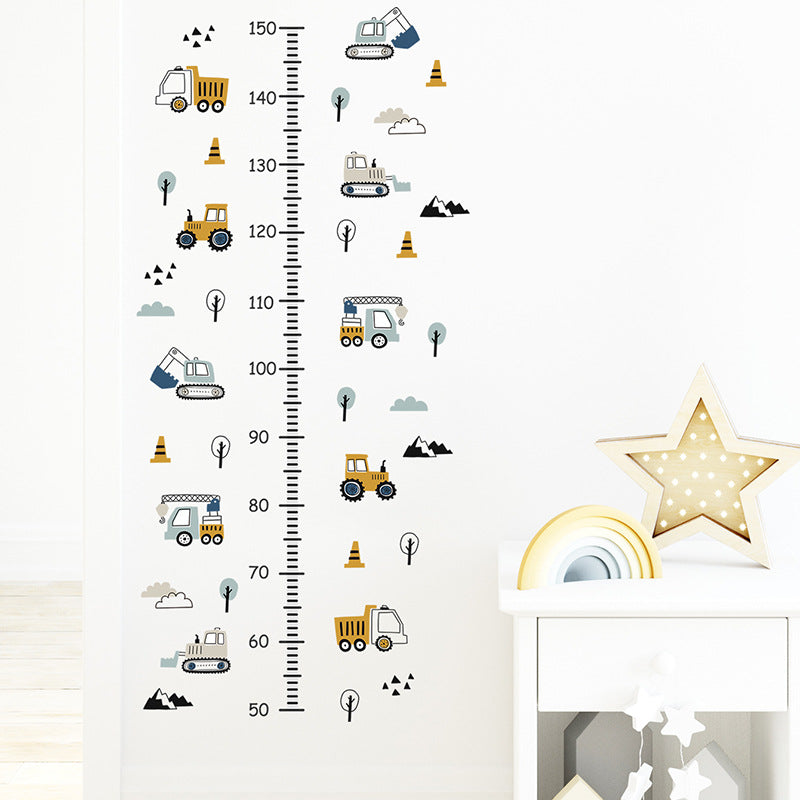 Cartoon Car Height Measurement Wall Stickers for Kids