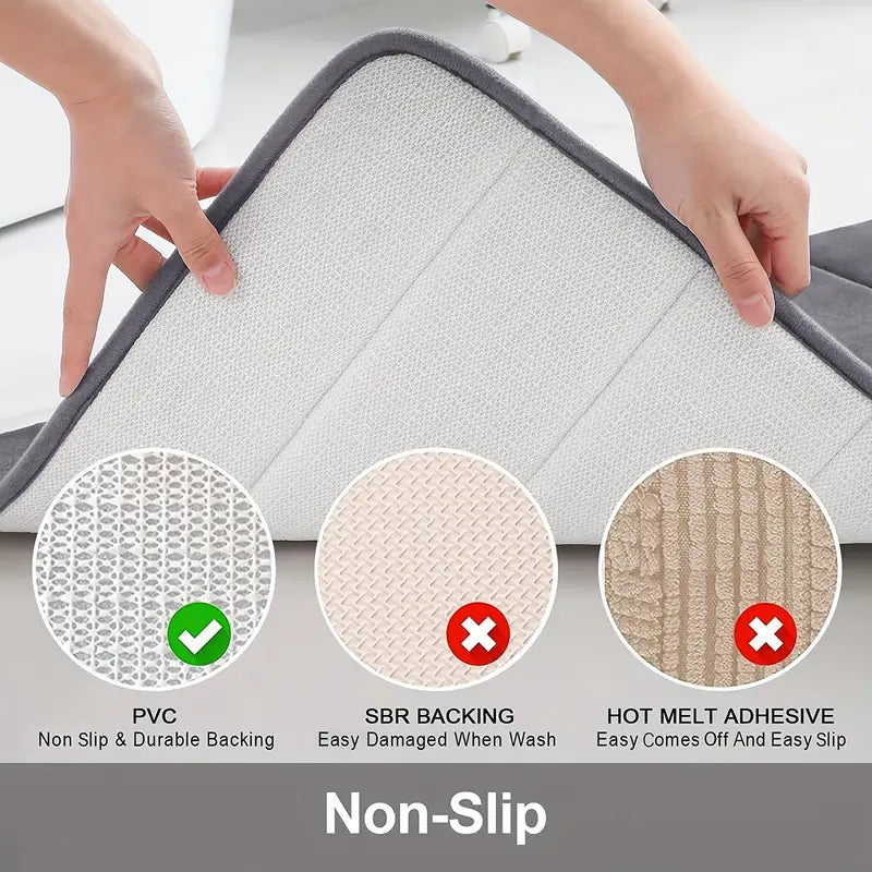 Memory Foam Bath Mat: Soft, Anti-Slip & Absorbent