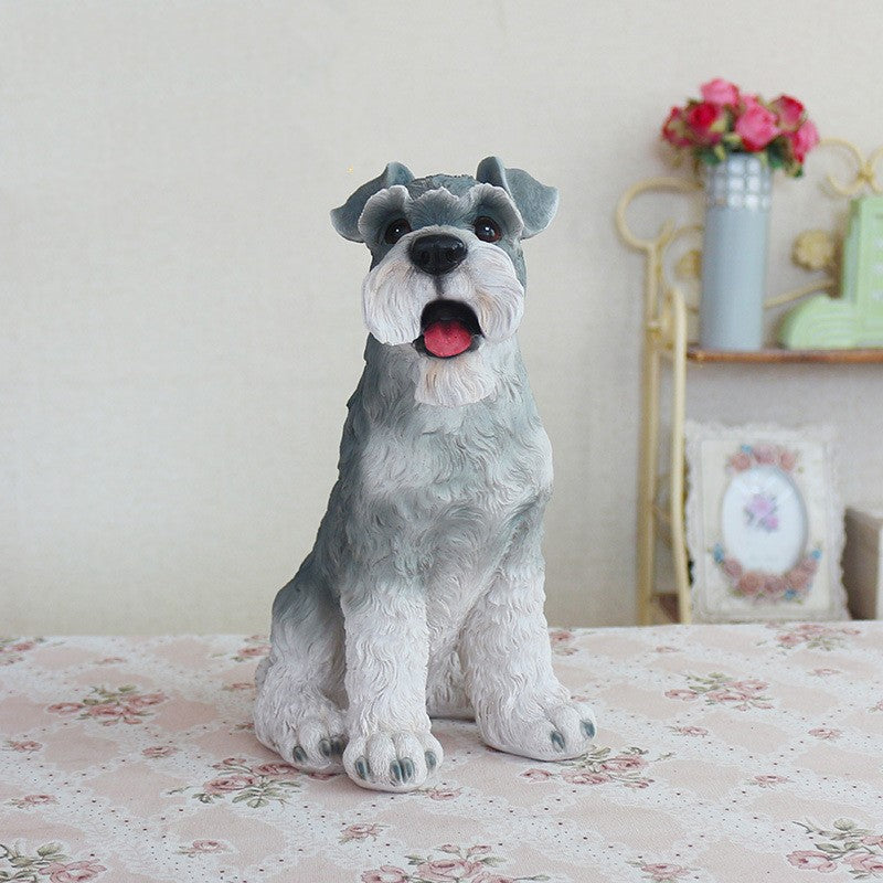 Creative Resin Schnauzer Pet Figurine for Home Decor