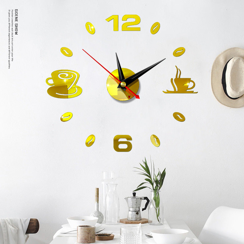 Stylish Acrylic Mirror Wall Clock - 3D Square Design