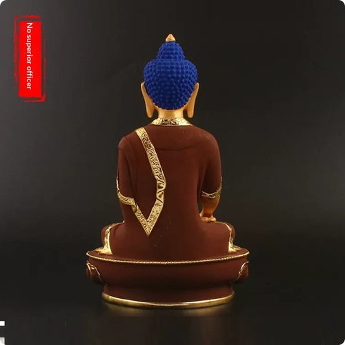 Amitabha Buddha And Medicine Buddha Painted Resin Auspicious Craft Ornament