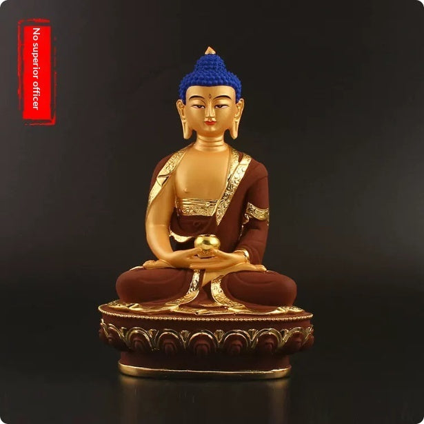 Amitabha Buddha And Medicine Buddha Painted Resin Auspicious Craft Ornament