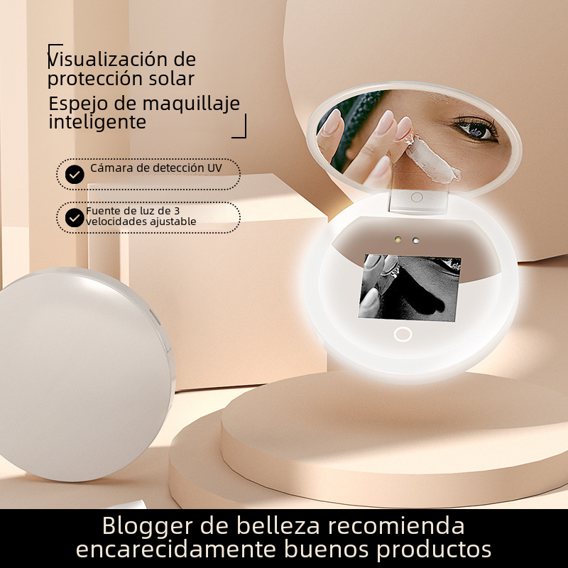 Portable Smart UV LED Makeup Mirror with Charging