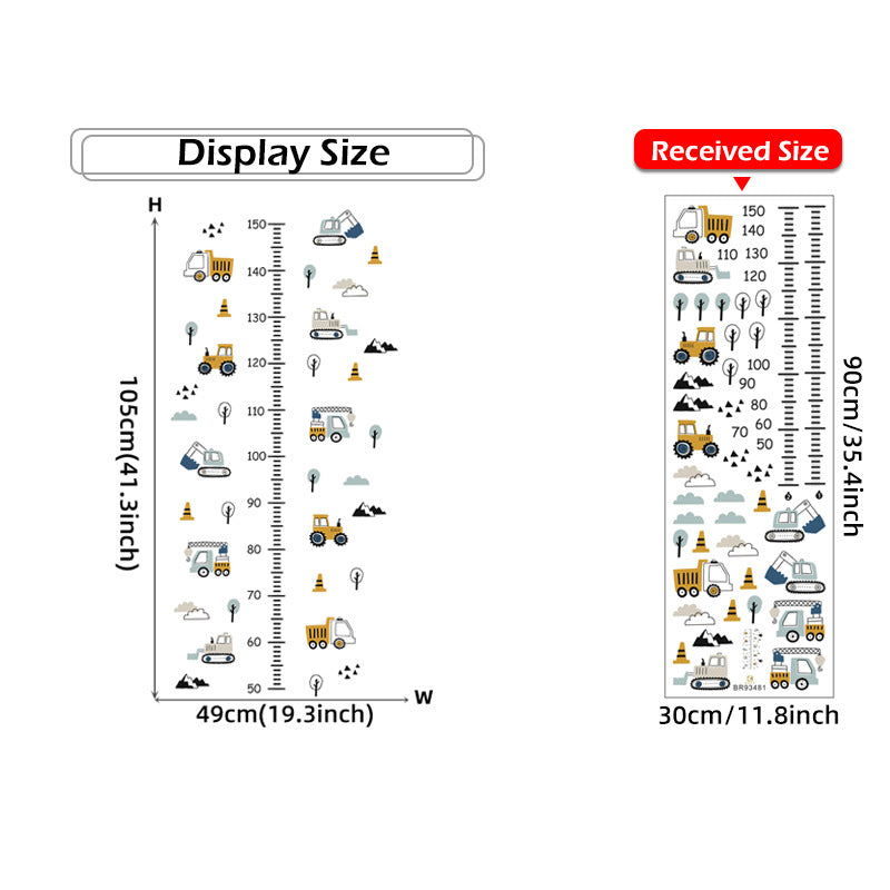 Cartoon Car Height Measurement Wall Stickers for Kids