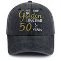 2pcs 50th Wedding Anniversary Gifts For Couple Baseball Cap For Men Women, Parents, Grandpa Grandma