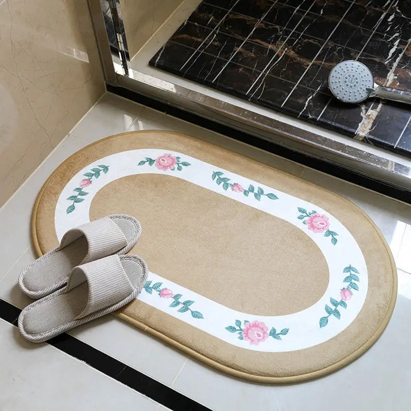 Pastoral Bathroom Absorbent Floor Mat, 15.75"x23.62"
