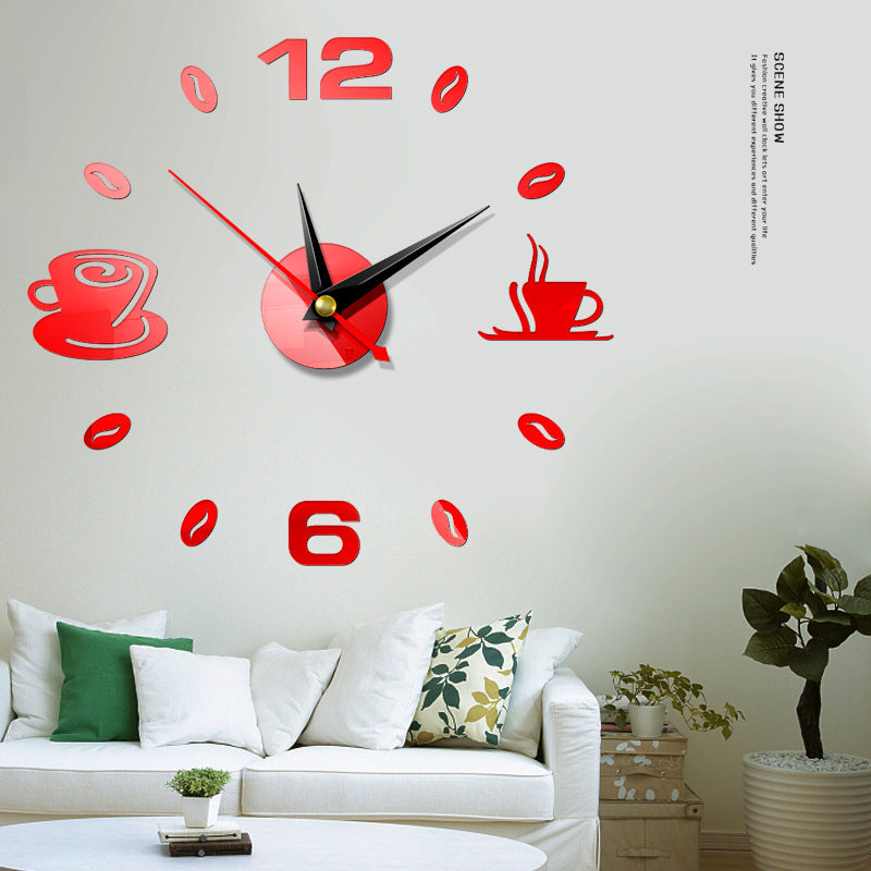 Stylish Acrylic Mirror Wall Clock - 3D Square Design