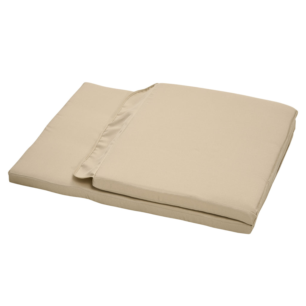 84A-052 Series Outdoor Porch Swing Cushions with Seat & Tufted Back, Backrest Ties, Set of 2 Replacement Cushions for Patio Furniture, Beige