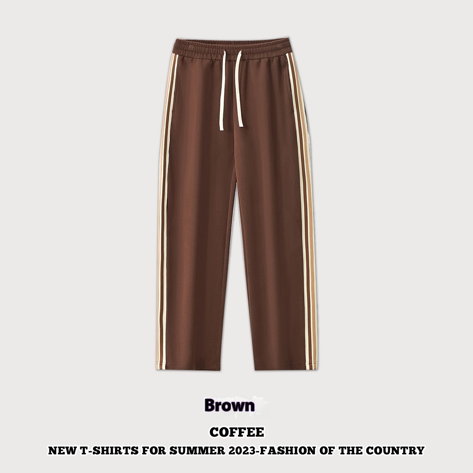 Men's Striped Embroidered Casual Sports Jacket Pants