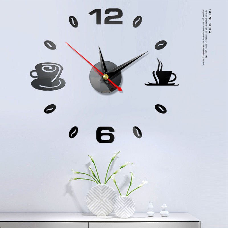 Stylish Acrylic Mirror Wall Clock - 3D Square Design