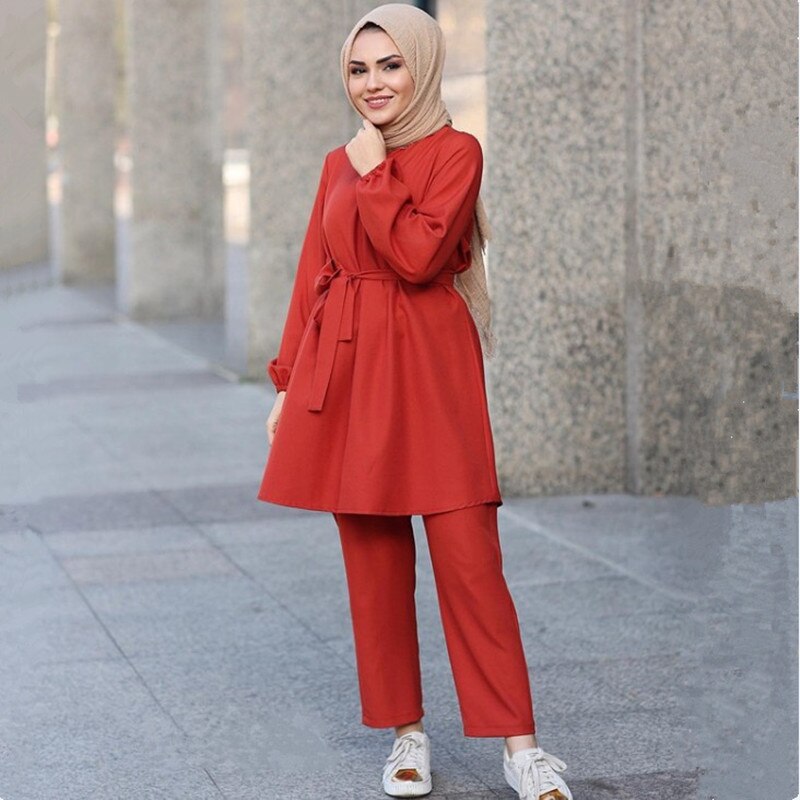 Plus Size Two-Piece Arabic Muslim Women's Outfit