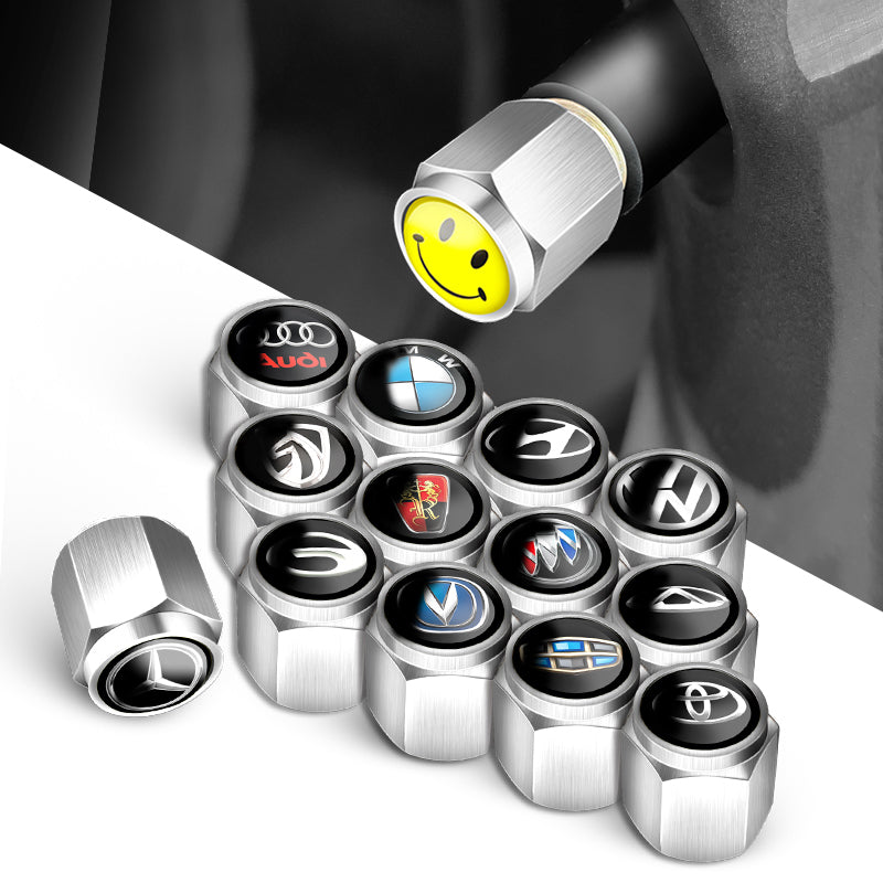 Universal Metal Tire Valve Caps for Cars and Motorcycles