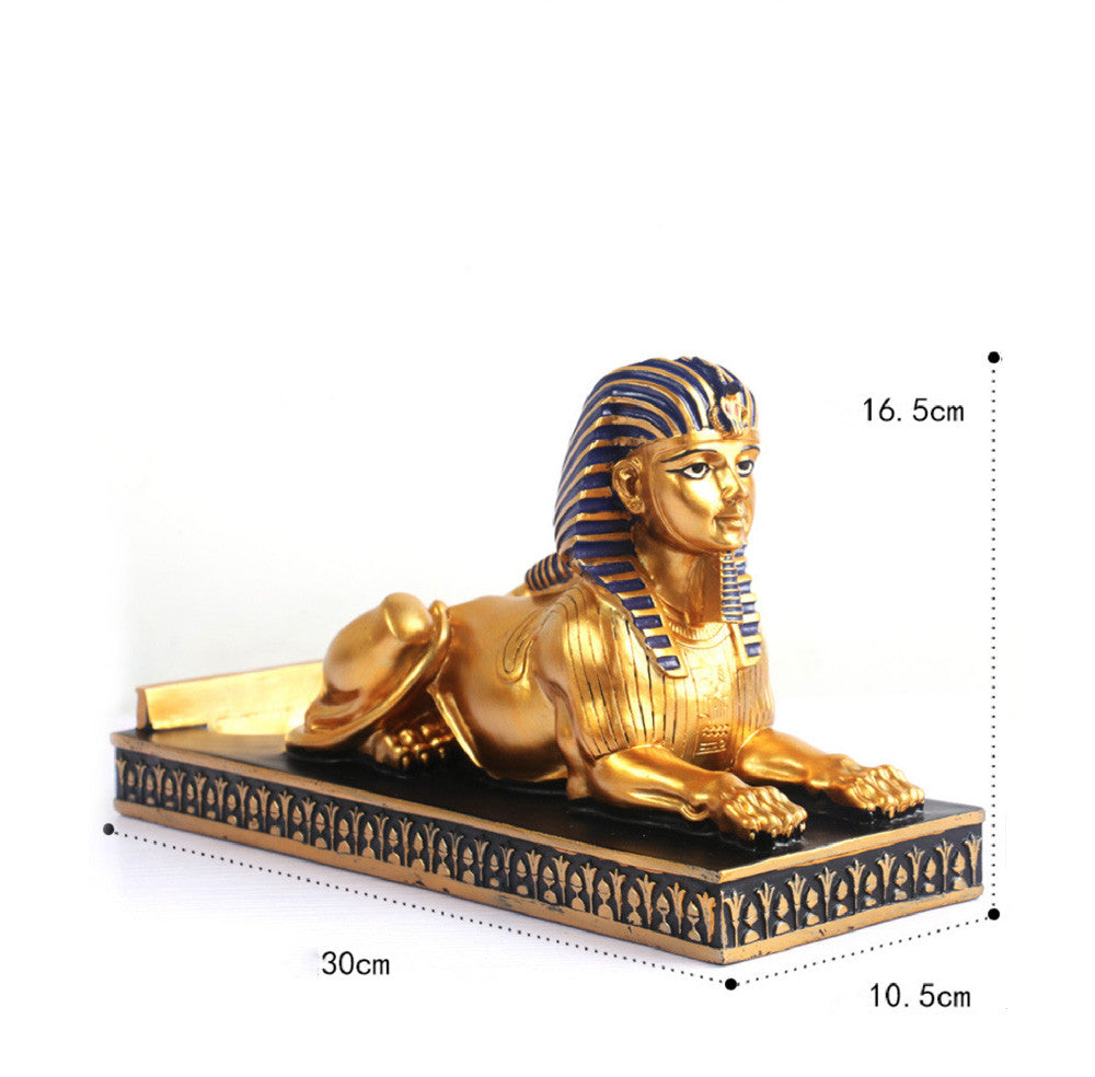 Egyptian Lion-Head Wine Rack and Art Piece
