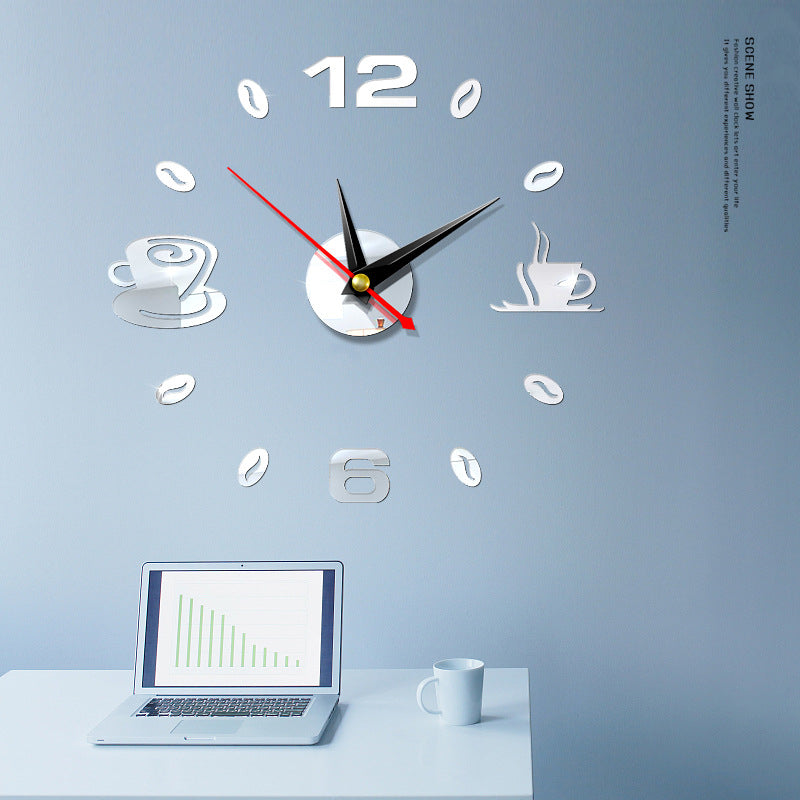 Stylish Acrylic Mirror Wall Clock - 3D Square Design