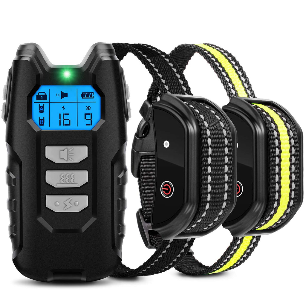 Flittor Dog Training Collar Shock Collar for Dogs with Remote 2 Receiver Rechargeable Dog Shock Collar 3 Modes Beep Vibration and Shock Waterproof Bark Collar for Small Medium Large Dogs