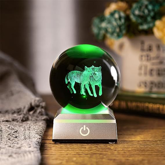 Creative 3D Laser Engraved Saturn & Sun Crystal Ball Lamp