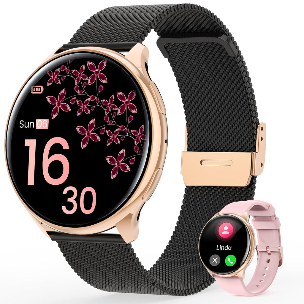 RifePhi Smart Watches for Women Android & iPhone 1.39 Fitness Watch with Heart Rate/Sleep/SpO2/Blood Pressure Monitor/Female Cycle Smart Watch 113+ Sports Tracker Womens Watch