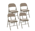 Folding Chair With Soft Cushion And Backrest, Stackable Portable Dining Chair Set