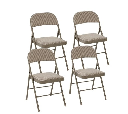 Folding Chair With Soft Cushion And Backrest, Stackable Portable Dining Chair Set